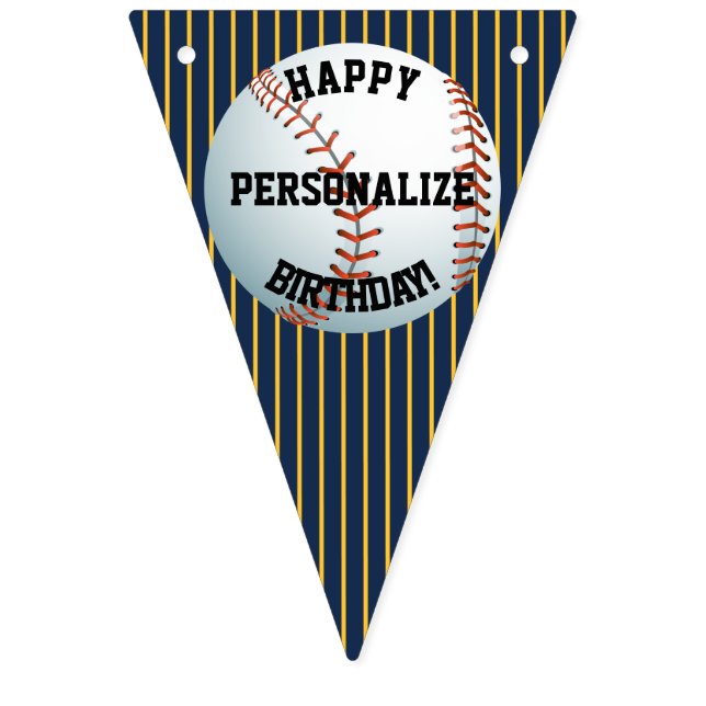 Bandeirinha Parabéns para beisebol personalizado (Primeira Bandeira)