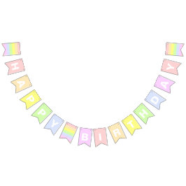 Bandeirinha Parabéns Pastel Rainbow BUNTING FLAGS