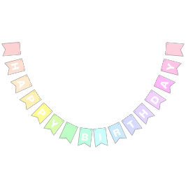 Bandeirinha Parabéns Pastel Rainbow BUNTING FLAGS