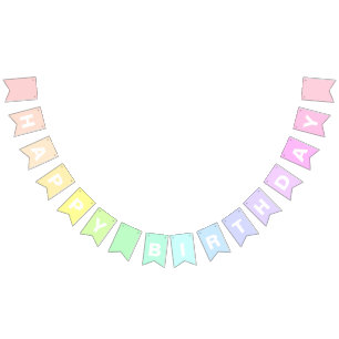 Bandeirinha Parabéns Pastel Rainbow BUNTING FLAGS