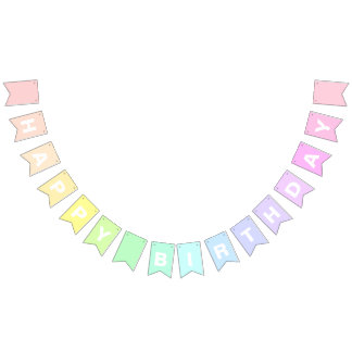 Bandeirinha Parabéns Pastel Rainbow BUNTING FLAGS