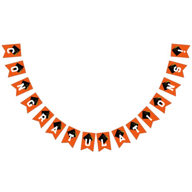 Bandeirinha Parabéns pela Formatura Laranja (Todos)