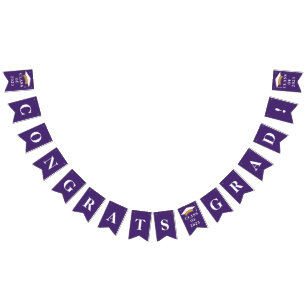 Bandeirinha Parabéns pela Formatura Roxo Festa de Graduados 20