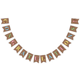 Bandeirinha PARABÉNS personalizáveis! Burlap simulado