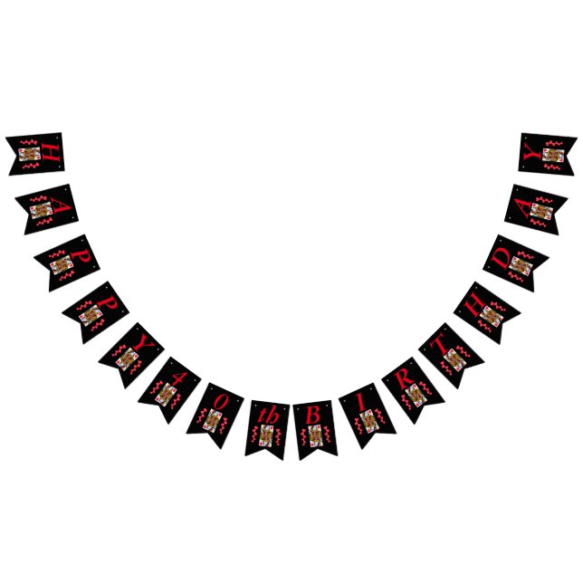 Bandeirinha Parabéns, Red Hearts Queen (Todos)