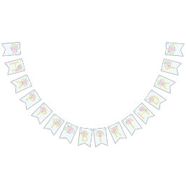 Bandeirinha Parabéns Rosa de Rico de Aniversário Banner de Bun