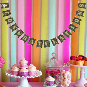 Bandeirinha Parabéns Soldado Joe Festa Camuflagem