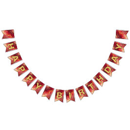 Bandeirinha Parabéns Vermelho e Dourado