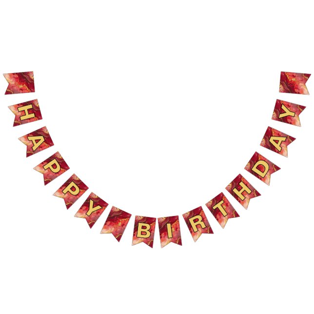 Bandeirinha Parabéns Vermelho e Dourado (Todos)