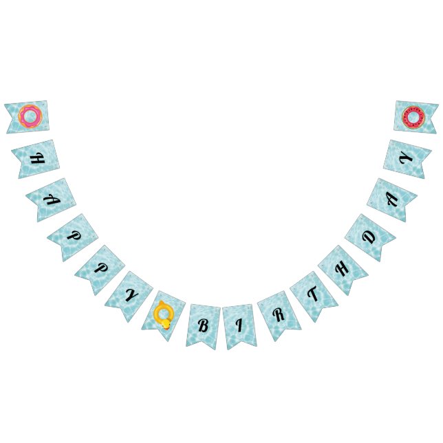 Bandeirinha Parceiro de piscina Feliz Aniversário (Todos)