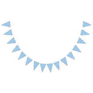 Bandeirinha Partido Clássico Azul E Branco Gingham