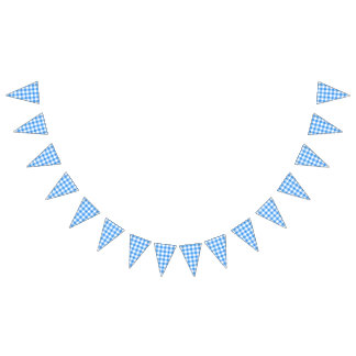 Bandeirinha Partido Clássico Azul E Branco Gingham