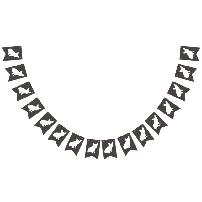 Bandeirinha Partido da Silhouette do Bulldog Francês (Todos)