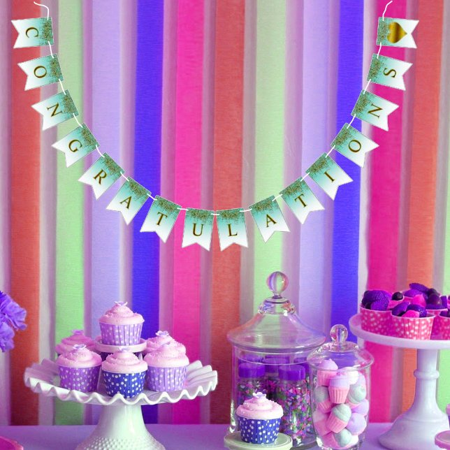 Bandeirinha Partido de Parabéns de Vidro do Sparkle BRIDE (Criador carregado)