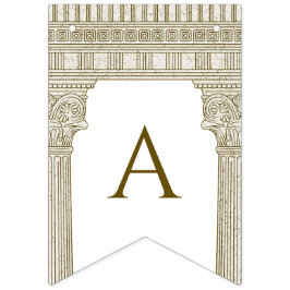 Bandeirinha Partido Romano Toga com colunas elegantes do templ