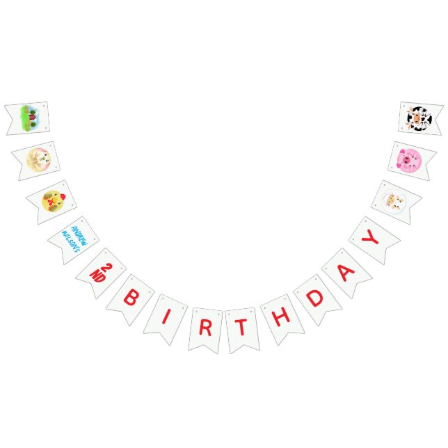 Bandeirinha Party Animals Ready to Play Balls Rustic Farm  (Todos)