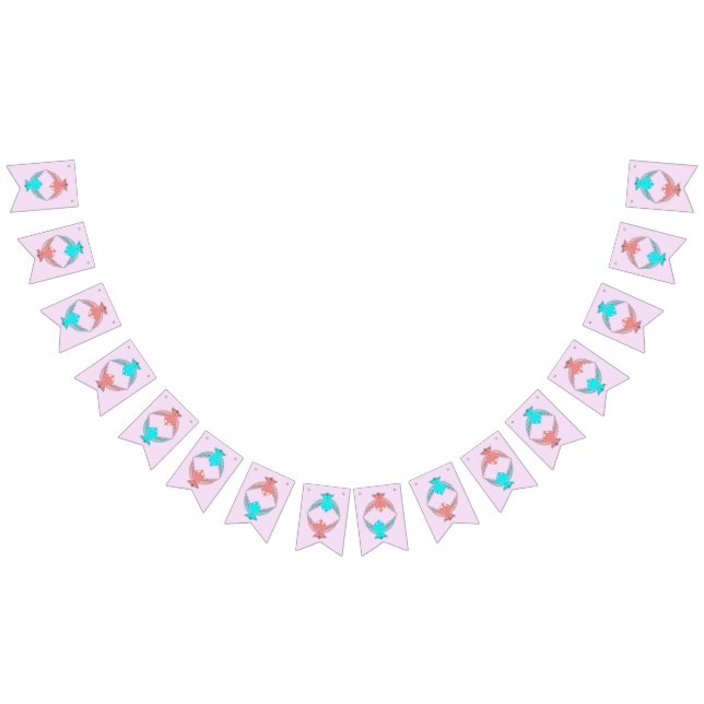 Bandeirinha Pássaros de Amor, Rosa e Azul (Todos)