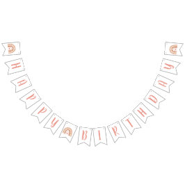 Bandeirinha Pastel Boho Rainbow Girls Feliz Aniversário