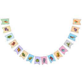 Bandeirinha Pastel Dino Birthday Bunting