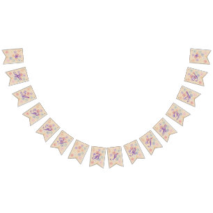 Bandeirinha Pastel Flor Feliz Aniversário