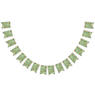 Bandeirinha Peach Green Wedding Primavera Pastel