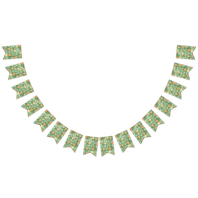 Bandeirinha Peach Green Wedding Primavera Pastel (Todos)