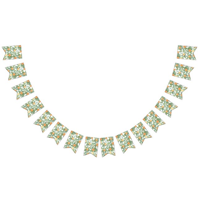 Bandeirinha Peach Peony e Rosa Floral Weding (Todos)