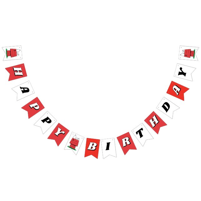 Bandeirinha Peanuts Snoopy Dog House Birthday  Bunting Flags (Todos)