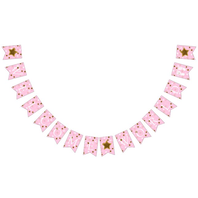 Bandeirinha Pegada mundial de boas-vindas ao Chá de fraldas ro (Todos)