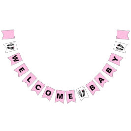 Bandeirinha Pegadas de bolinhas e Bebê