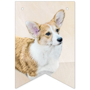Bandeirinha Pembroke Welsh Corgi - Pintura Original para Cacho