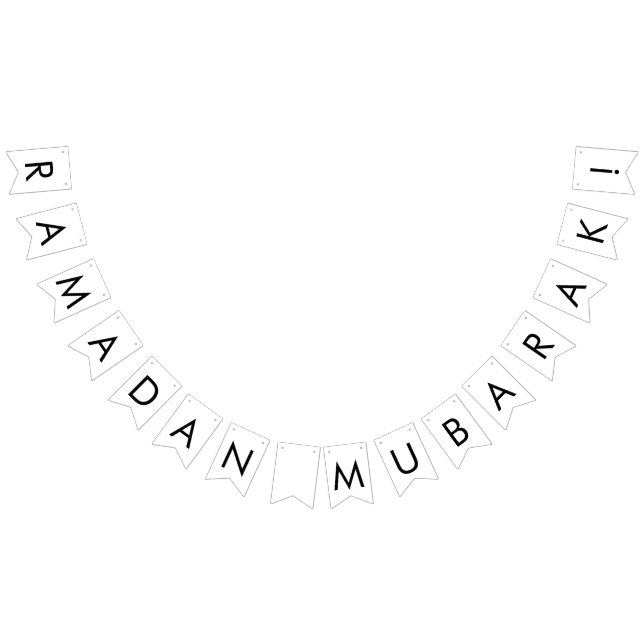 Bandeirinha Penitente Moderno de Black e White Ramadan Mubarak (Todos)