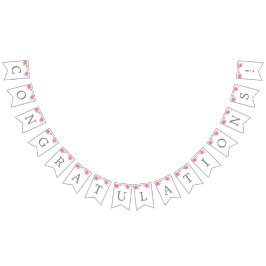 Bandeirinha Peonias Rosa Personalizáveis - Faixa de Ocasião