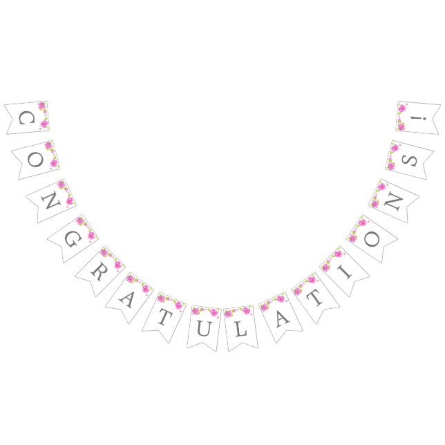 Bandeirinha Peonias Rosa Personalizáveis - Faixa de Ocasião (Todos)