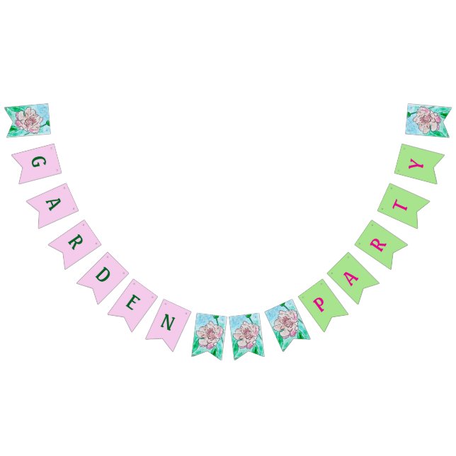 Bandeirinha Peony Rosa do Partido do Jardim (Todos)