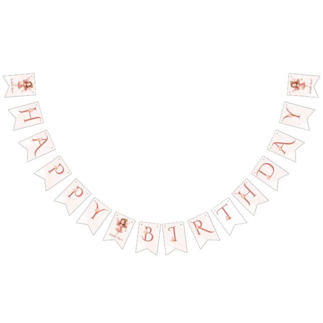 Bandeirinha Pequena Borboleta Rosa Fada Qualquer Idade (Todos)