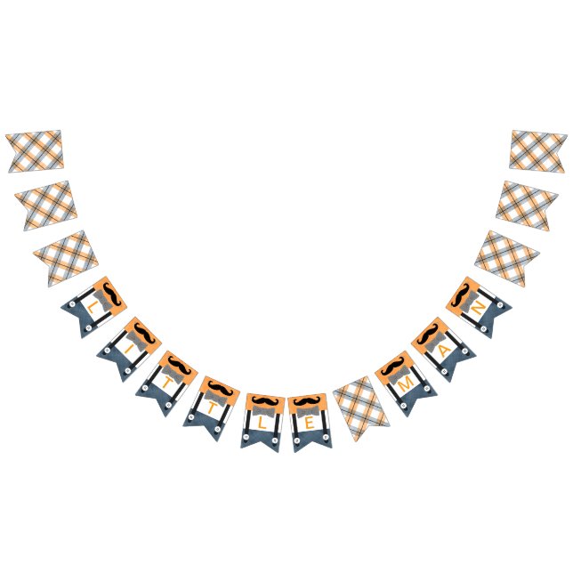 Bandeirinha Pequeno chá de fraldas banner rapaz marinho laranj (Todos)