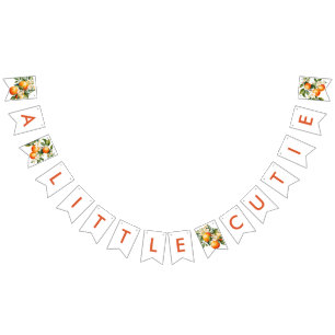 Bandeirinha Pequeno Chá de fraldas de Clementina Laranja