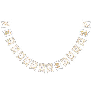 Bandeirinha Pequeno Chá de fraldas de Pérola Bem-vindo Bebê Do