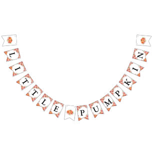 Bandeirinha Pequeno Chá de fraldas Floral de Pumpkin