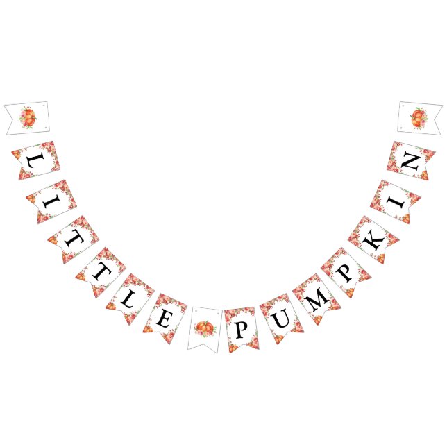 Bandeirinha Pequeno Chá de fraldas Floral de Pumpkin (Todos)