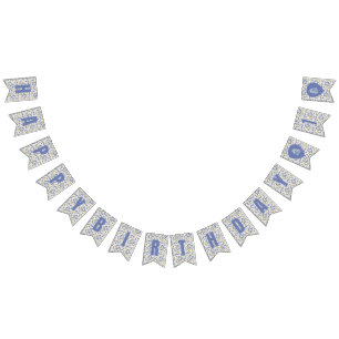 Bandeirinha Pequeno doce Parabéns de Ervilha Floral