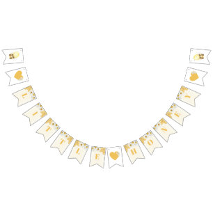 Bandeirinha Pequeno Mel Bumblebee Chá de fraldas de abelha