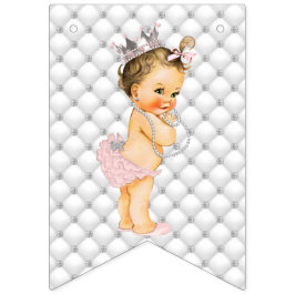 Bandeirinha Pérolas Diamantes Coroa Princesa Bebê Menina Glamo