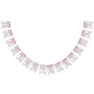 Bandeirinha Personalizar Aniversário - Luminosidade Rosa e Br