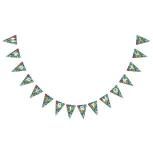 Bandeirinha Personalizar o Theme Safari Colorido Bunting de An