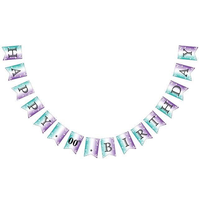 Bandeirinha Personalize o seu - Teal e Roxo (Todos)
