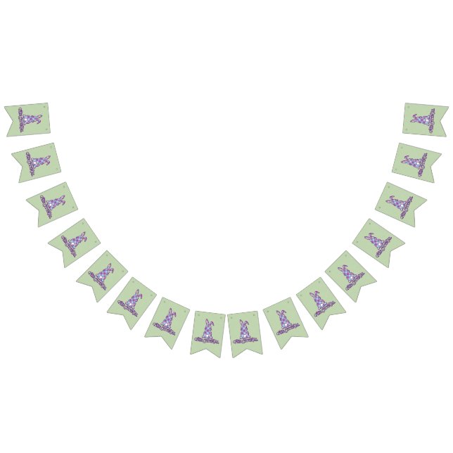 Bandeirinha Peter Cottontail Xadrez roxa Coelhinho (Todos)