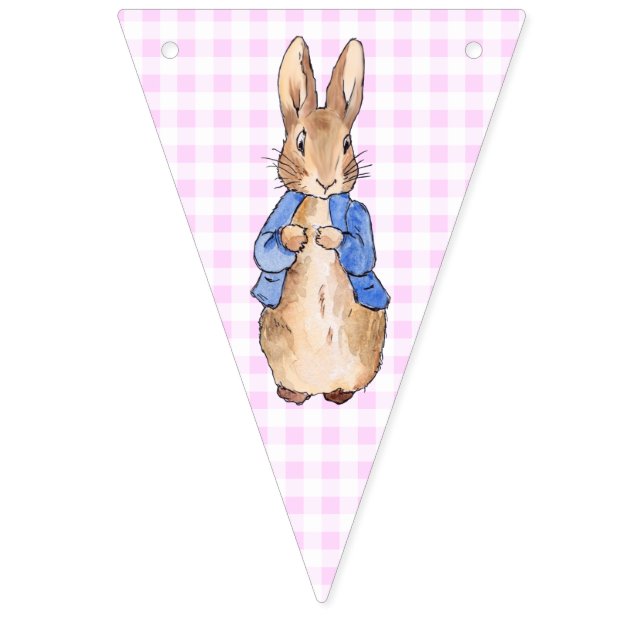 Bandeirinha Peter o Rabbit zag zag e o padrão de verificação (Primeira Bandeira)