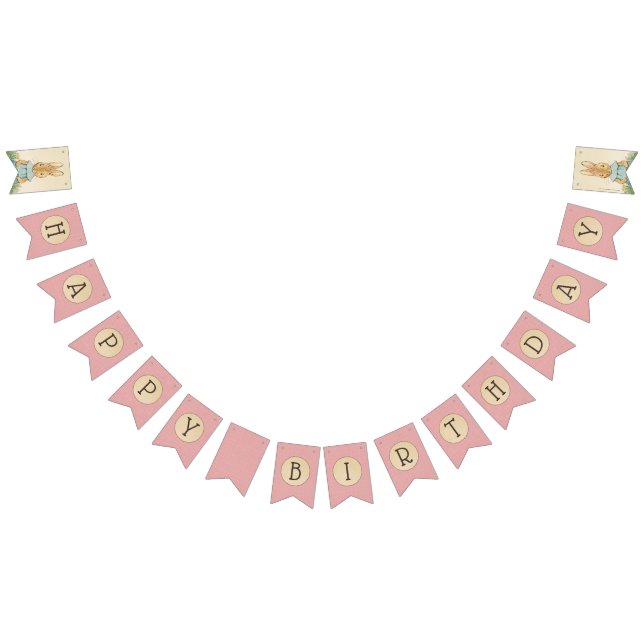 Bandeirinha Peter Rabbit | Primeiro aniversário da menina (Todos)